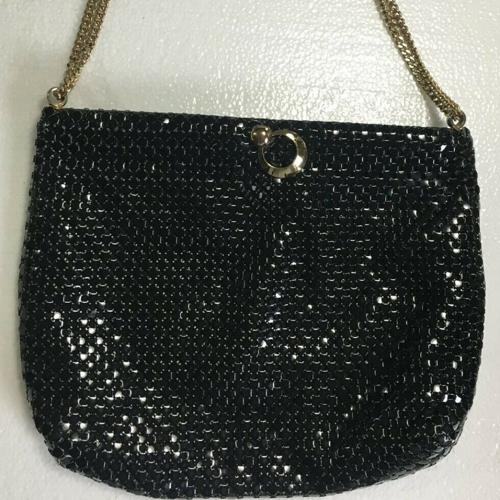Vintage Whiting & Davis  Black Mesh Handbag